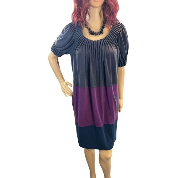 (5 for $25) BCBG Max Azria Short Sleeve Colorblock Dress‎ Size Medium - Picture 1 of 6